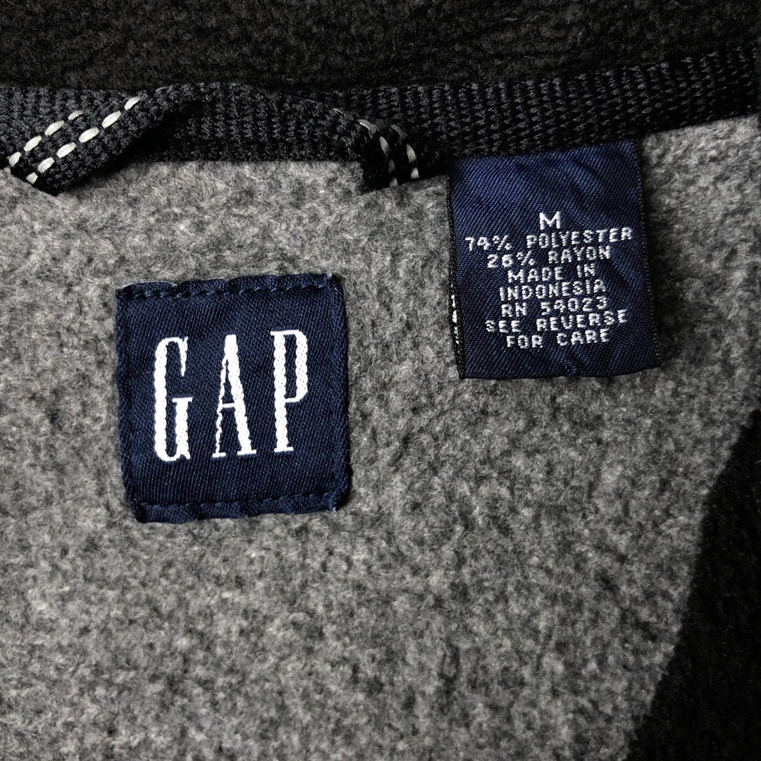 90'S GAP Vintage Half-Zip Fleece Pullover, Men's Size Medium polyester gray type Vintage Second Hand