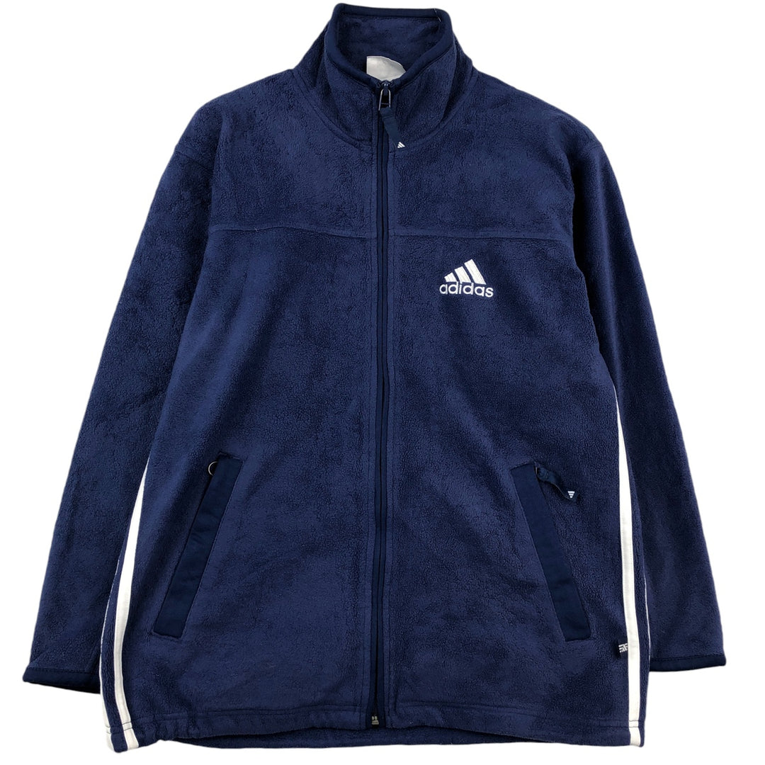 90'S Adidas Fleece Jacket, Men's Size L, Vintage polyester blue type Vintage Second Hand
