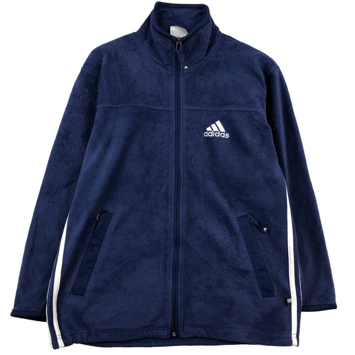 90'S Adidas Fleece Jacket, Men's Size L, Vintage polyester blue type Vintage Second Hand