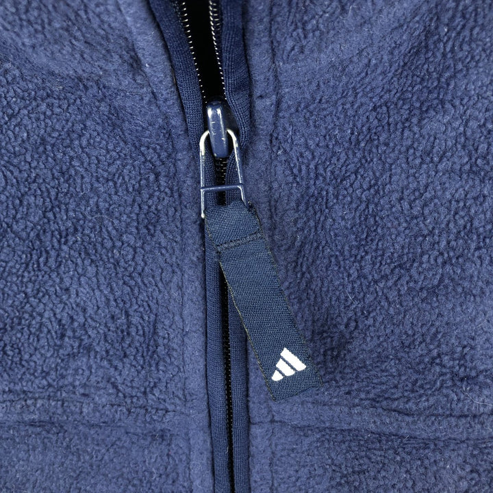 90'S Adidas Fleece Jacket, Men's Size L, Vintage polyester blue type Vintage Second Hand
