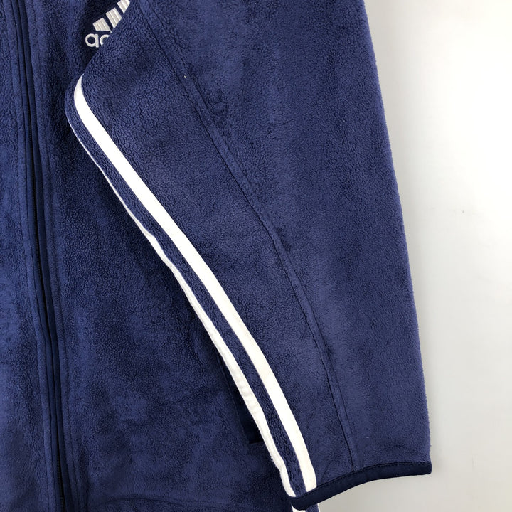 90'S Adidas Fleece Jacket, Men's Size L, Vintage polyester blue type Vintage Second Hand