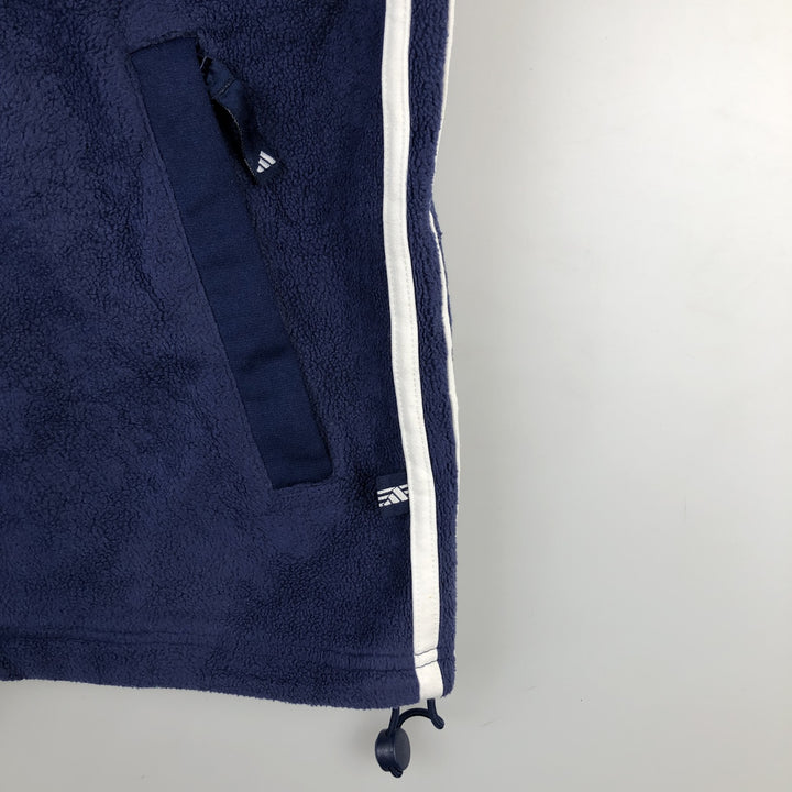 90'S Adidas Fleece Jacket, Men's Size L, Vintage polyester blue type Vintage Second Hand