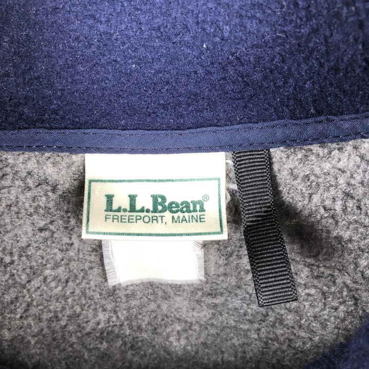 1990'S LLBean Half-Zip Fleece Pullover, Men's Size Medium, Vintage unclear gray type Vintage Second Hand