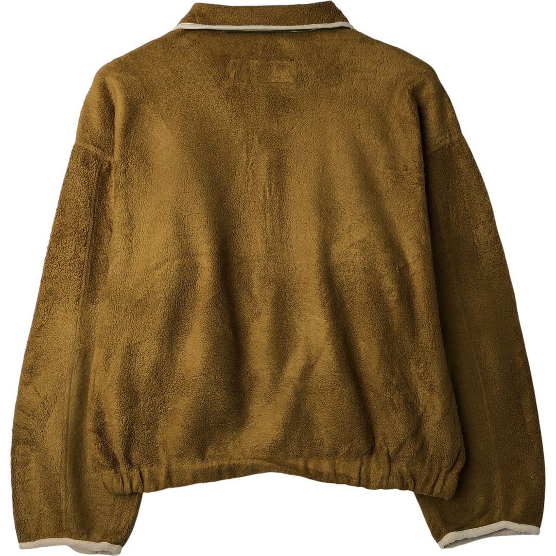 Vintage 90'S Timberland collared fleece jacket, made in the USA, size M, men's polyester Khaki type Vintage Second Hand