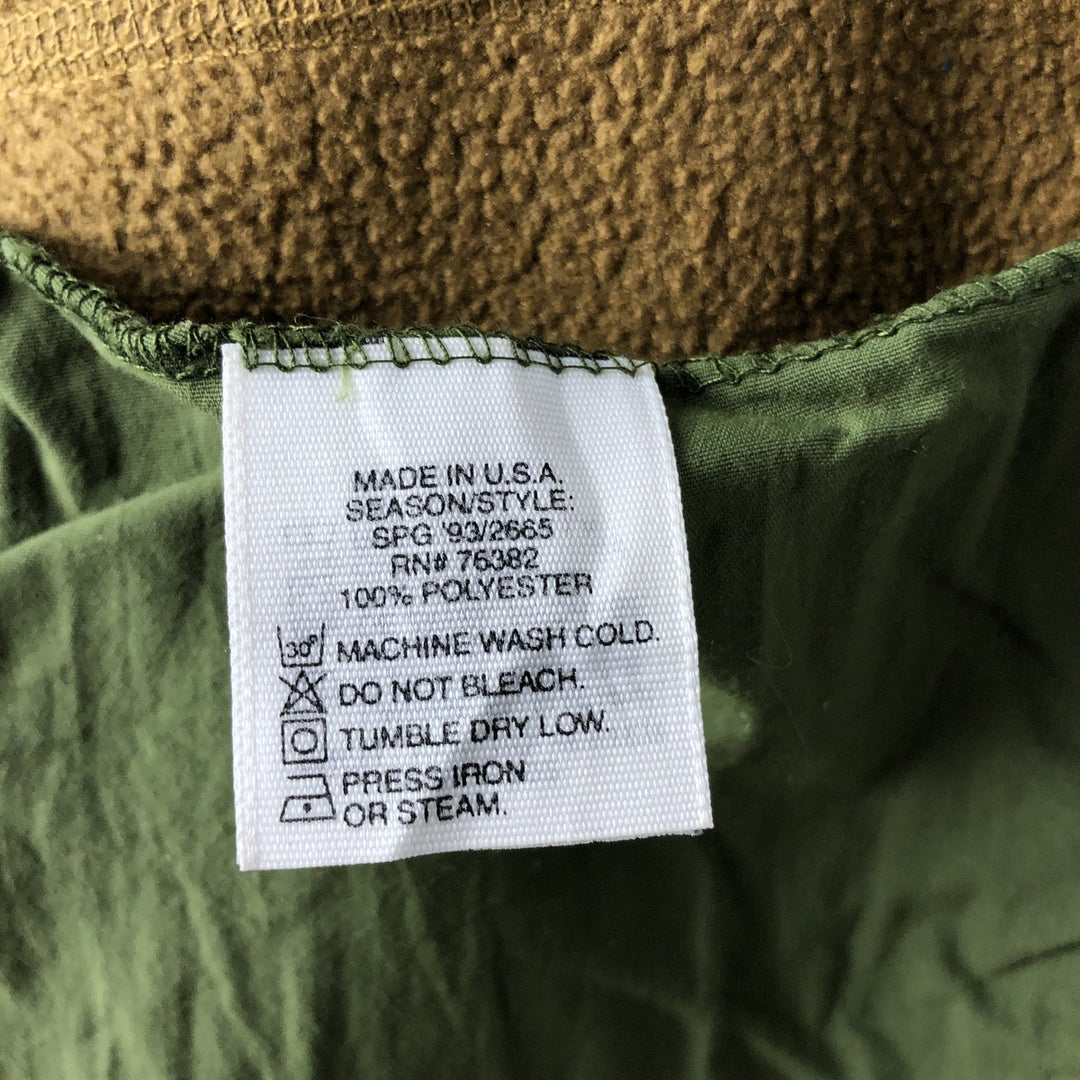 Vintage 90'S Timberland collared fleece jacket, made in the USA, size M, men's polyester Khaki type Vintage Second Hand