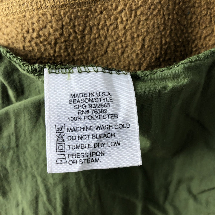 Vintage 90'S Timberland collared fleece jacket, made in the USA, size M, men's polyester Khaki type Vintage Second Hand