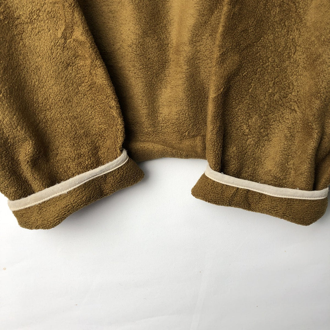 Vintage 90'S Timberland collared fleece jacket, made in the USA, size M, men's polyester Khaki type Vintage Second Hand