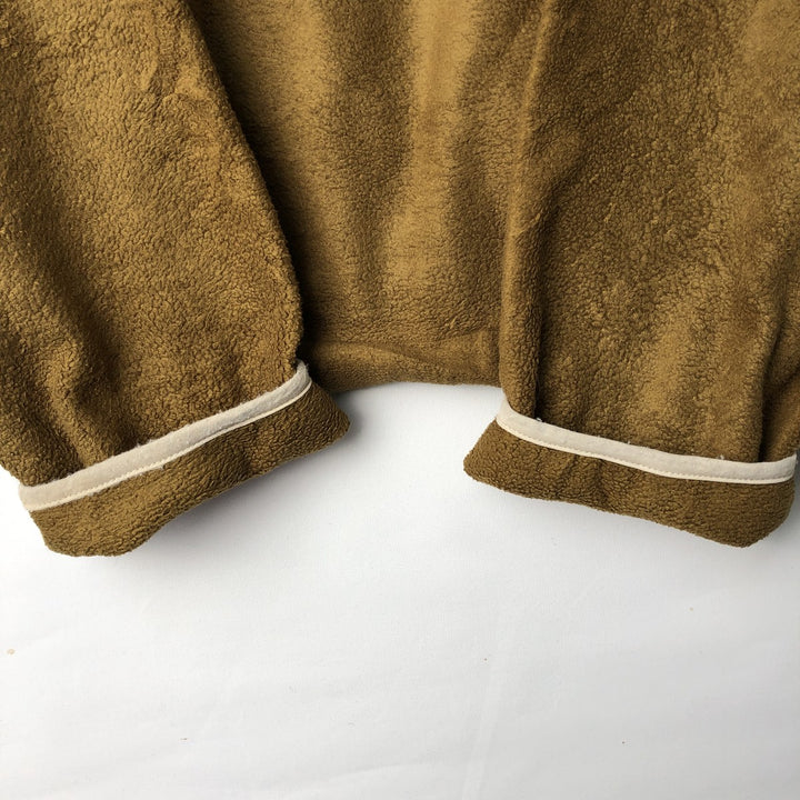 Vintage 90'S Timberland collared fleece jacket, made in the USA, size M, men's polyester Khaki type Vintage Second Hand