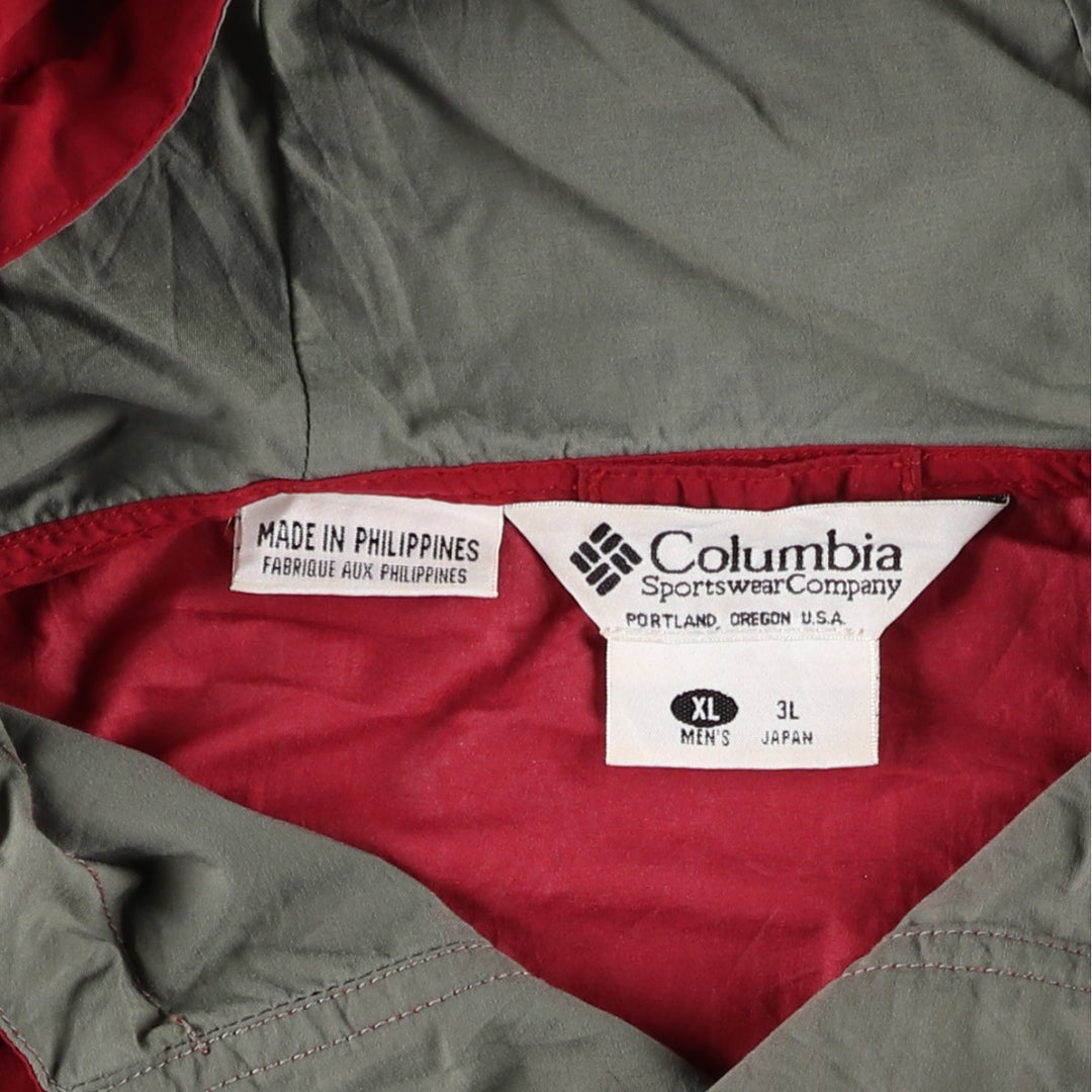 90s-00'S Columbia Anorak Parka Men's XL Nylon burgundy type Vintage Second Hand
