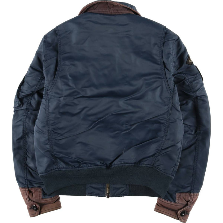 Civilian SCHOTT CWU-R Type Padded Military Flight Jacket, Men's Size Small Nylon navy blue type Vintage Second Hand