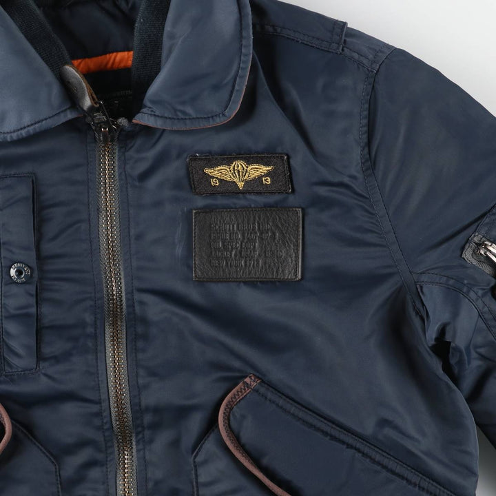 Civilian SCHOTT CWU-R Type Padded Military Flight Jacket, Men's Size Small Nylon navy blue type Vintage Second Hand