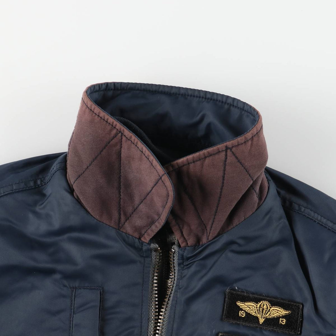 Civilian SCHOTT CWU-R Type Padded Military Flight Jacket, Men's Size Small Nylon navy blue type Vintage Second Hand