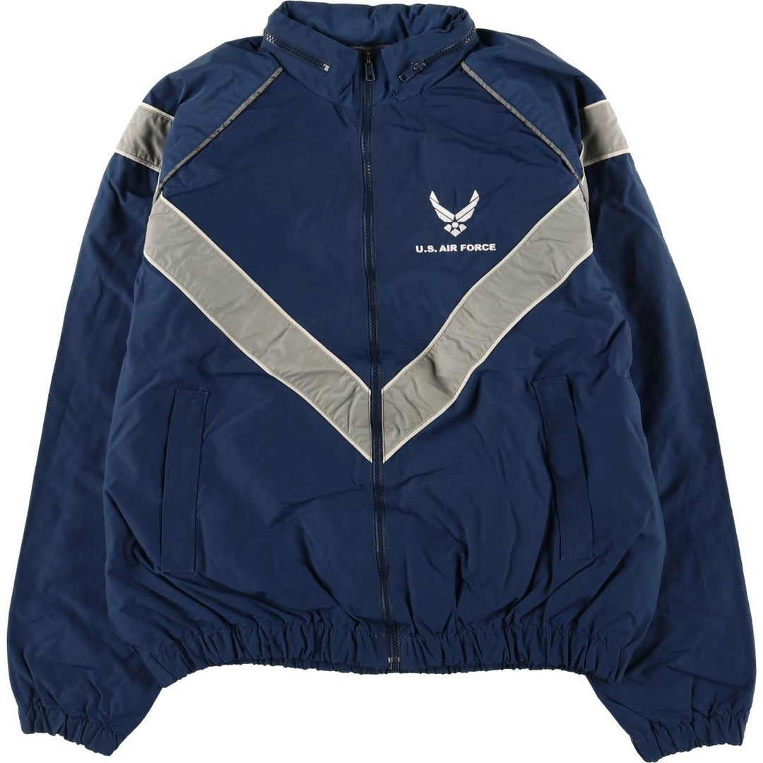 US Military SKILCRAFT PTU Training Jacket, Nylon Jacket, Men's Size L unclear navy blue type Vintage Second Hand