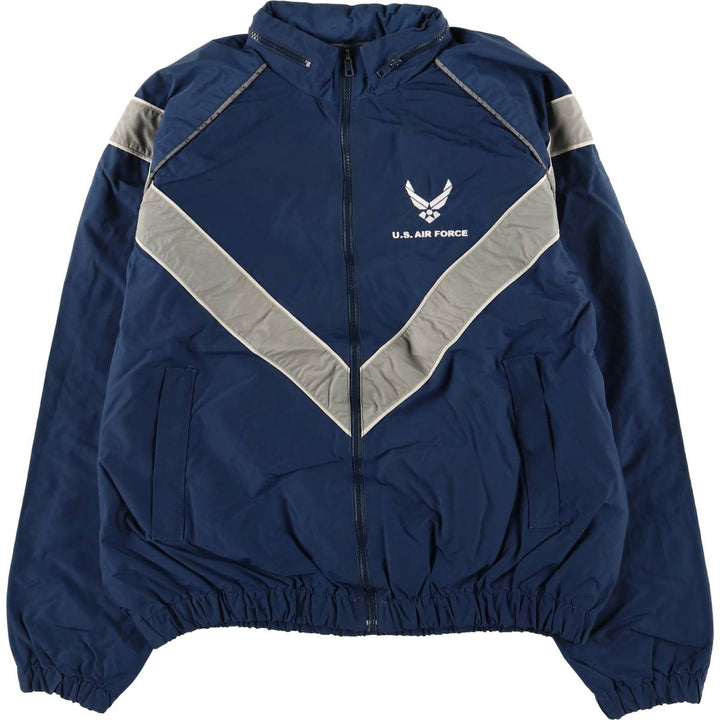 US Military SKILCRAFT PTU Training Jacket, Nylon Jacket, Men's Size L unclear navy blue type Vintage Second Hand