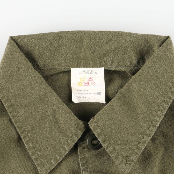 Canadian Army MK2 Military Combat Jacket, Made in Canada, Men's Size L Nylon Khaki type Vintage Second Hand