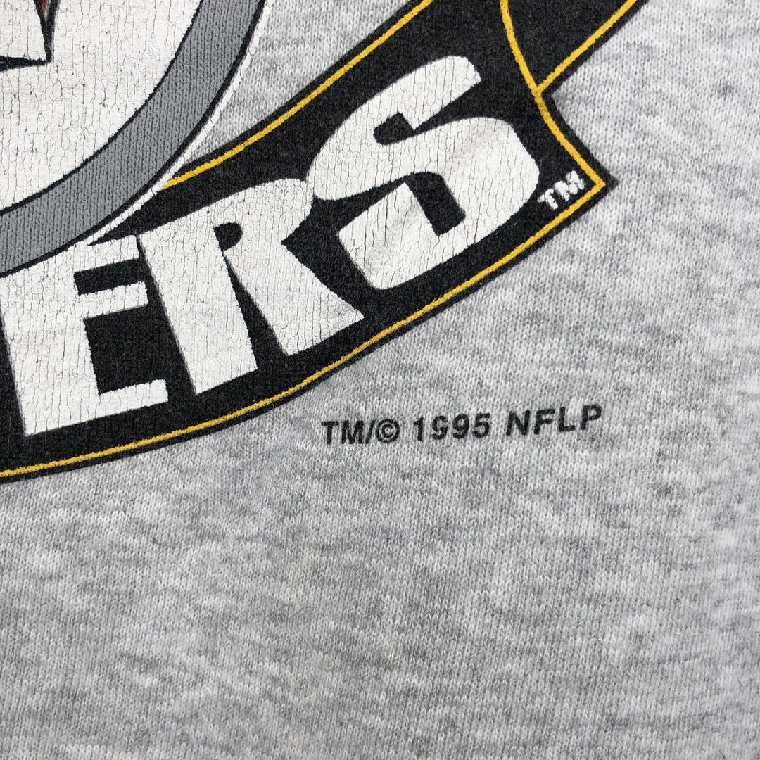Vintage 1990'S TULTEX NFL Pittsburgh Steelers Print Sweatshirt, Made in USA, Men's Size L cotton gray type Vintage Second Hand