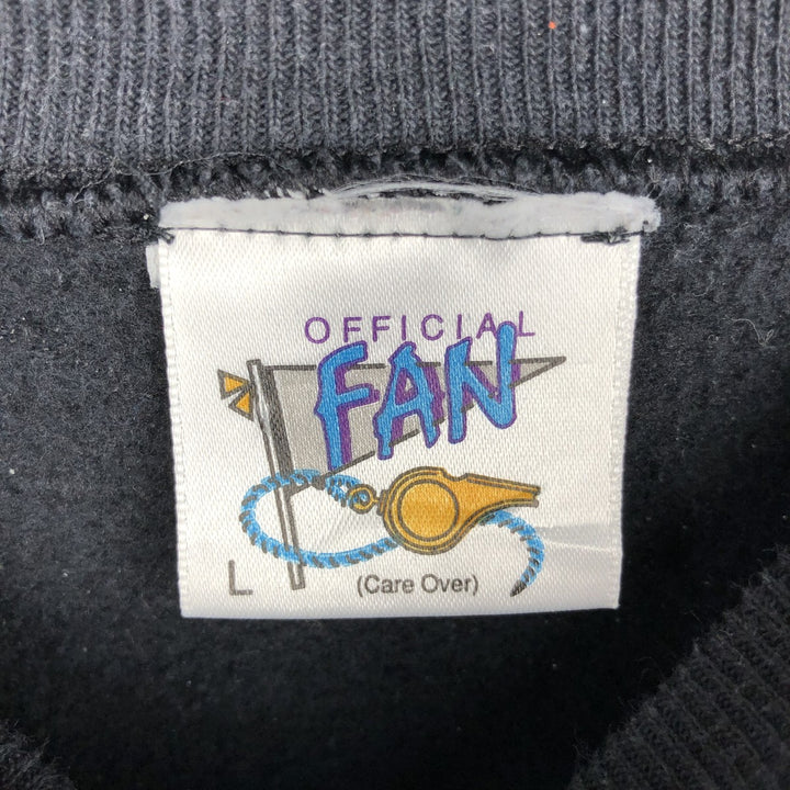 90'S Official Fan NFL New Orleans Saints Printed Sweatshirt, Made in USA, Men's Size L polyester black type Vintage Second Hand