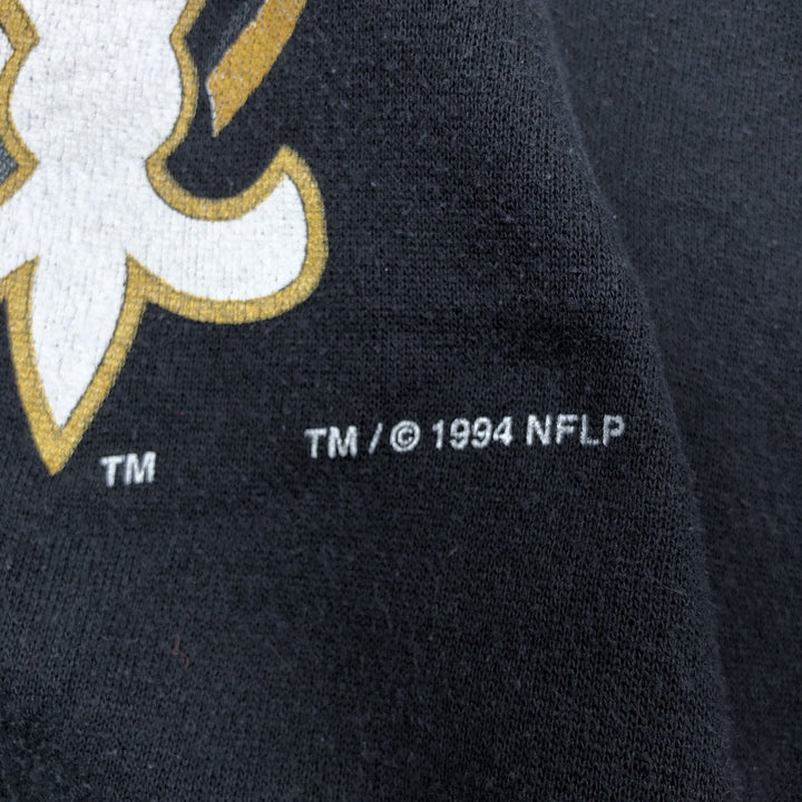 90'S Official Fan NFL New Orleans Saints Printed Sweatshirt, Made in USA, Men's Size L polyester black type Vintage Second Hand