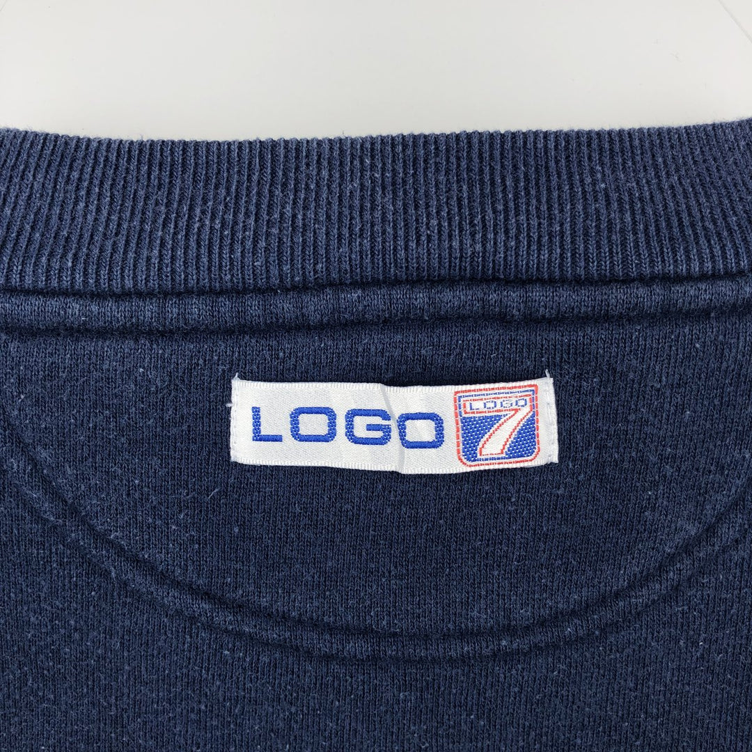 Vintage 1990'S Logo Seven MLB Atlanta Braves printed sweatshirt, size L, men's cotton navy blue type Vintage Second Hand