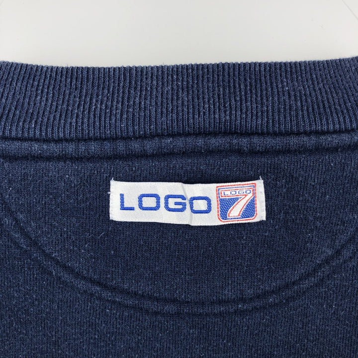 Vintage 1990'S Logo Seven MLB Atlanta Braves printed sweatshirt, size L, men's cotton navy blue type Vintage Second Hand