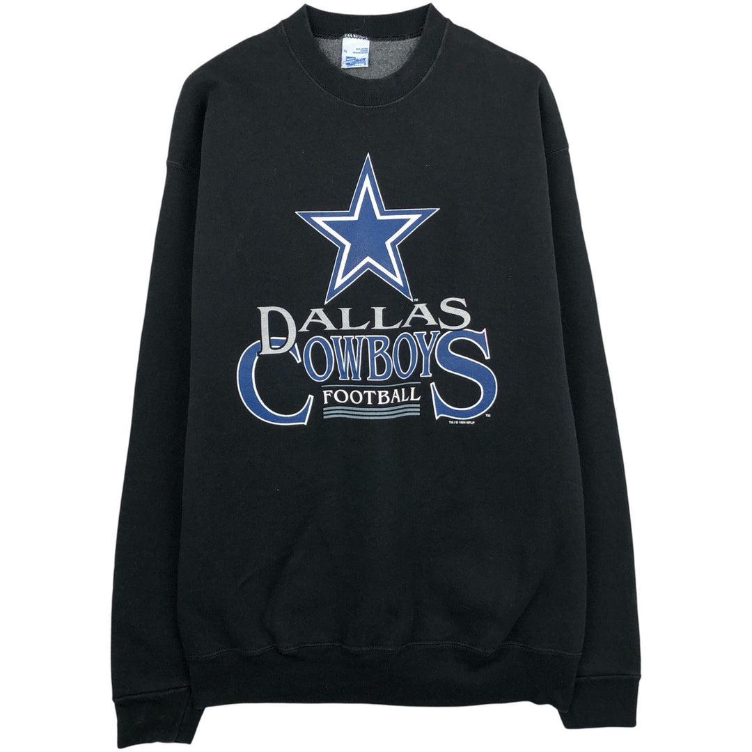 Vintage 90'S SALEM SPORTSWEAR NFL Dallas Cowboys Print Sweatshirt, Made in USA, Men's Size XL cotton black type Vintage Second Hand