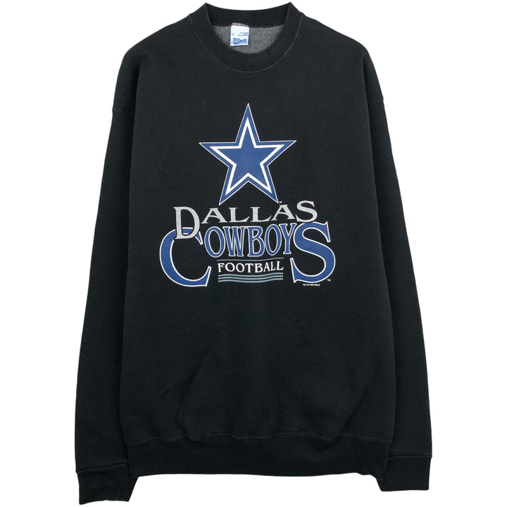 Vintage 90'S SALEM SPORTSWEAR NFL Dallas Cowboys Print Sweatshirt, Made in USA, Men's Size XL cotton black type Vintage Second Hand