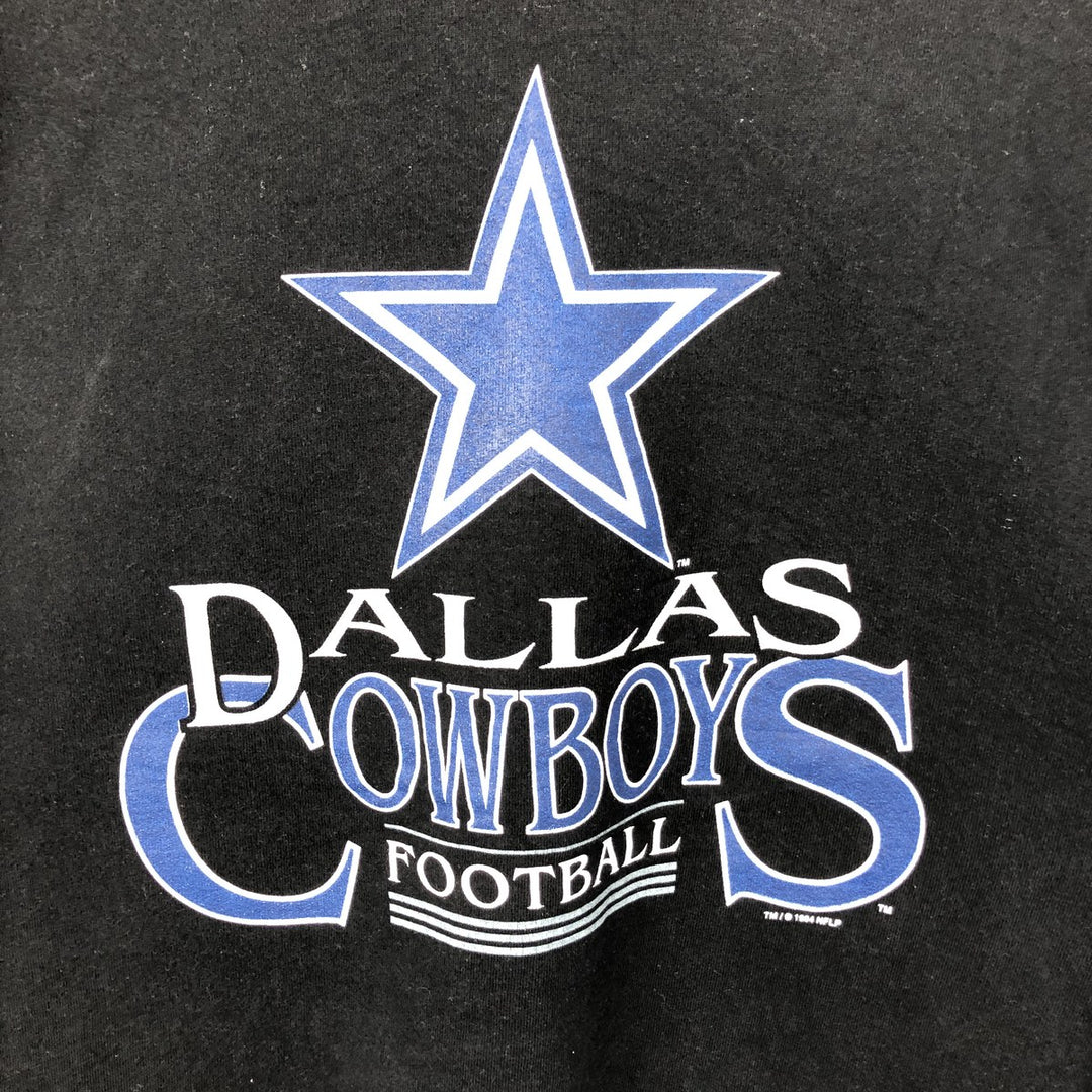 Vintage 90'S SALEM SPORTSWEAR NFL Dallas Cowboys Print Sweatshirt, Made in USA, Men's Size XL cotton black type Vintage Second Hand