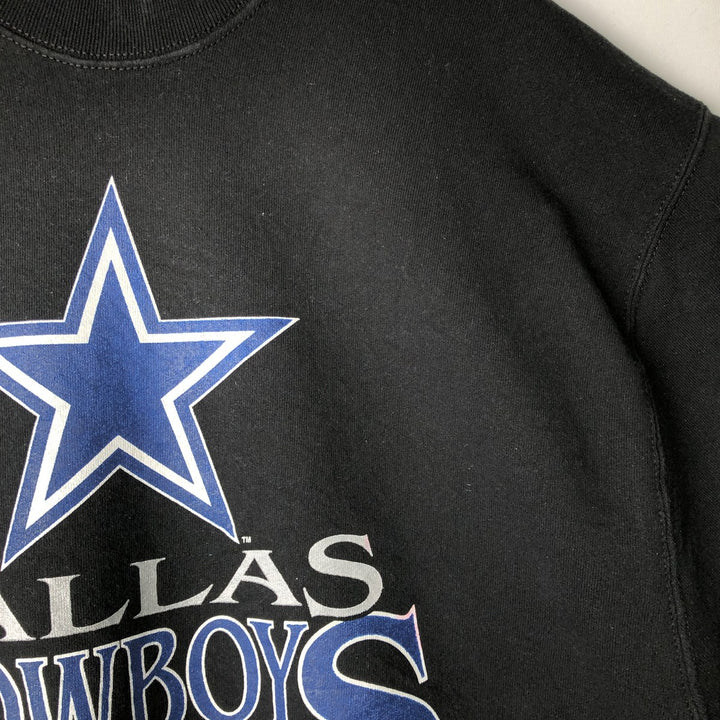 Vintage 90'S SALEM SPORTSWEAR NFL Dallas Cowboys Print Sweatshirt, Made in USA, Men's Size XL cotton black type Vintage Second Hand