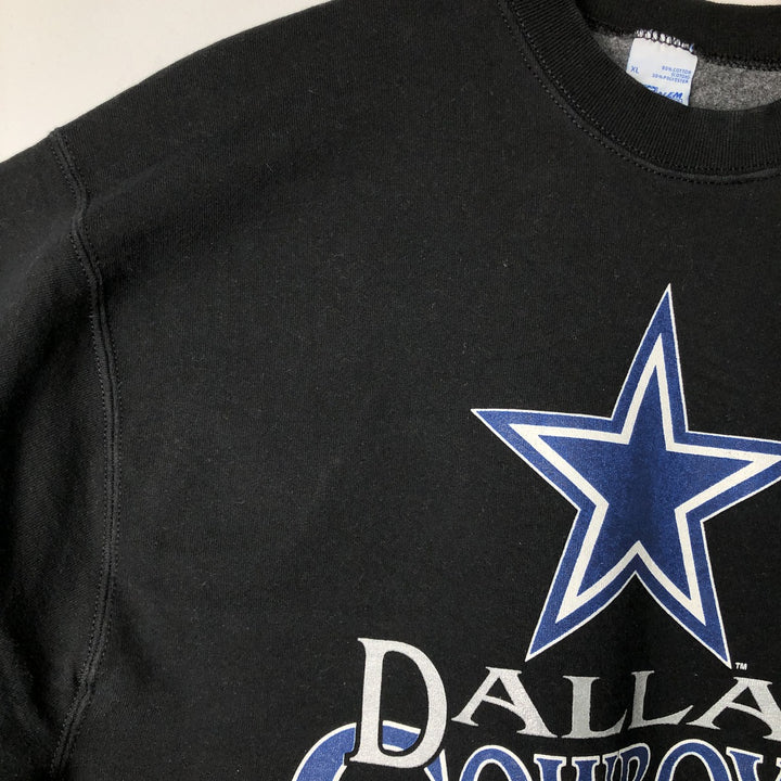 Vintage 90'S SALEM SPORTSWEAR NFL Dallas Cowboys Print Sweatshirt, Made in USA, Men's Size XL cotton black type Vintage Second Hand