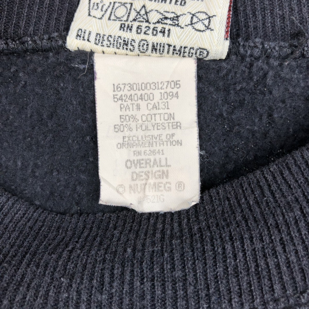 90'S NUTMEG NFL Pittsburgh Steelers Print Sweatshirt, Made in USA, Men's Size L (Equivalent), Vintage cotton black type Vintage Second Hand