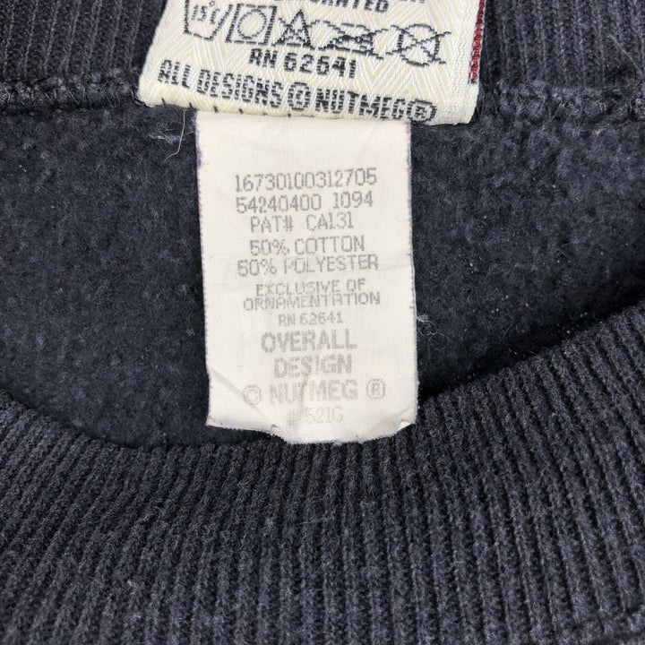 90'S NUTMEG NFL Pittsburgh Steelers Print Sweatshirt, Made in USA, Men's Size L (Equivalent), Vintage cotton black type Vintage Second Hand