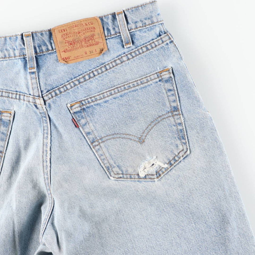 90s-00'S Vintage Levi's 550 Relaxed Fit Tapered Denim Pants, Men's Size 33 cotton blue type Vintage Second Hand
