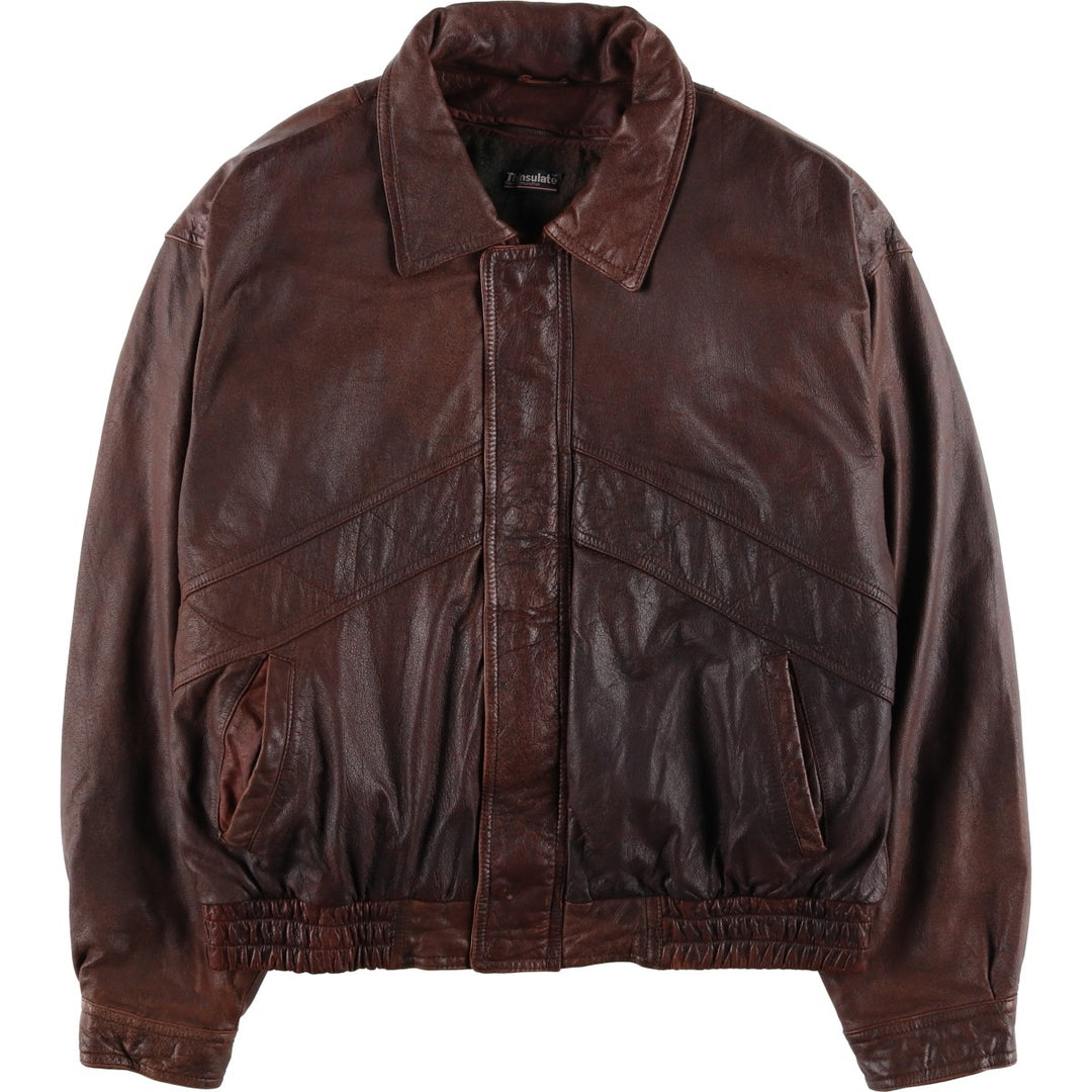 90'S Wilson's Adventure Bound padded leather jacket, men's size XL, vintage genuine leather brown type Vintage Second Hand