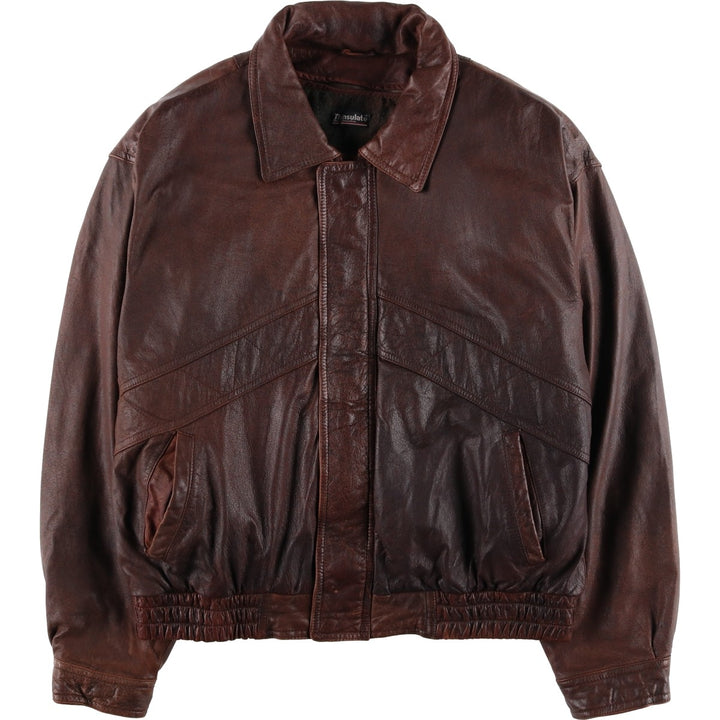 90'S Wilson's Adventure Bound padded leather jacket, men's size XL, vintage genuine leather brown type Vintage Second Hand
