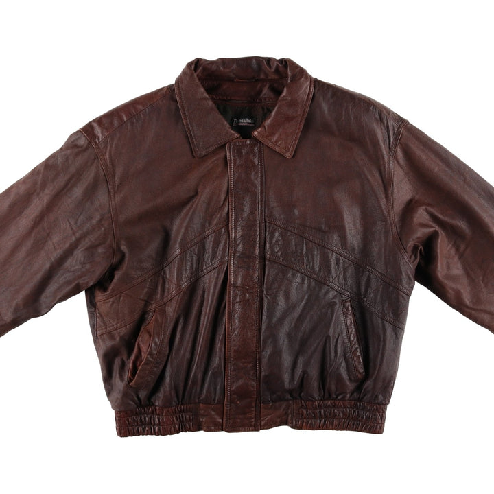 90'S Wilson's Adventure Bound padded leather jacket, men's size XL, vintage genuine leather brown type Vintage Second Hand