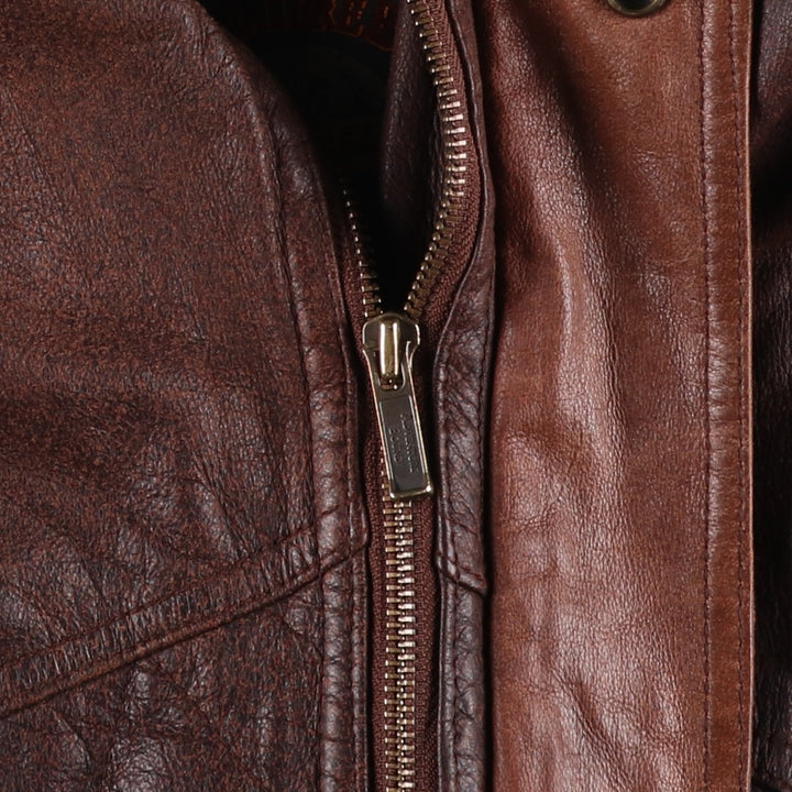 90'S Wilson's Adventure Bound padded leather jacket, men's size XL, vintage genuine leather brown type Vintage Second Hand