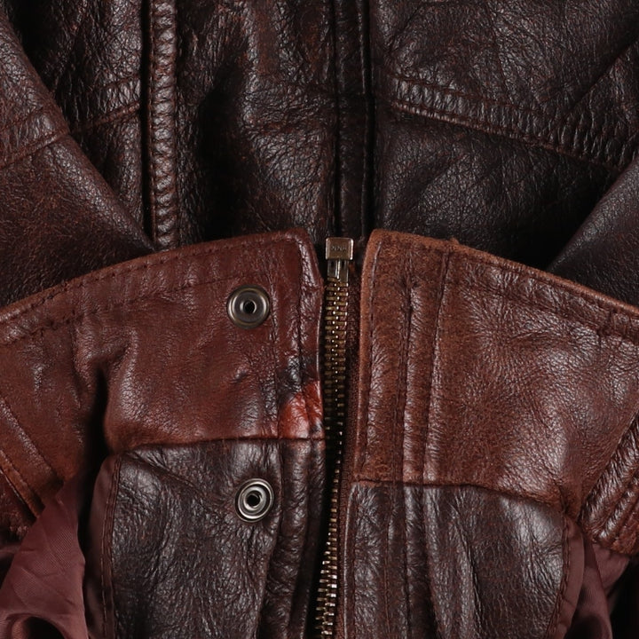 90'S Wilson's Adventure Bound padded leather jacket, men's size XL, vintage genuine leather brown type Vintage Second Hand