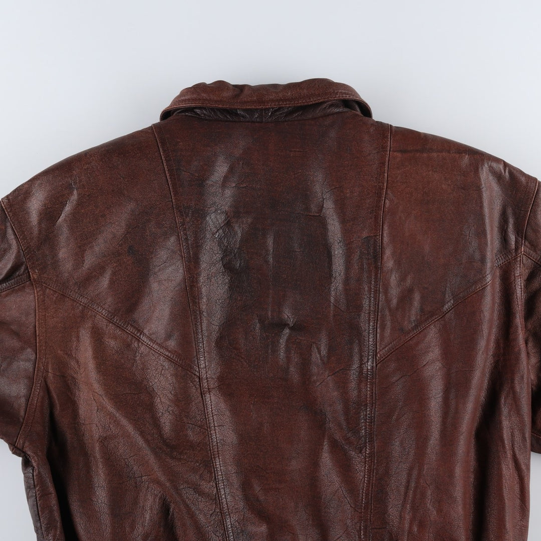 90'S Wilson's Adventure Bound padded leather jacket, men's size XL, vintage genuine leather brown type Vintage Second Hand