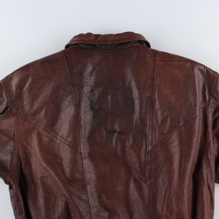 90'S Wilson's Adventure Bound padded leather jacket, men's size XL, vintage genuine leather brown type Vintage Second Hand