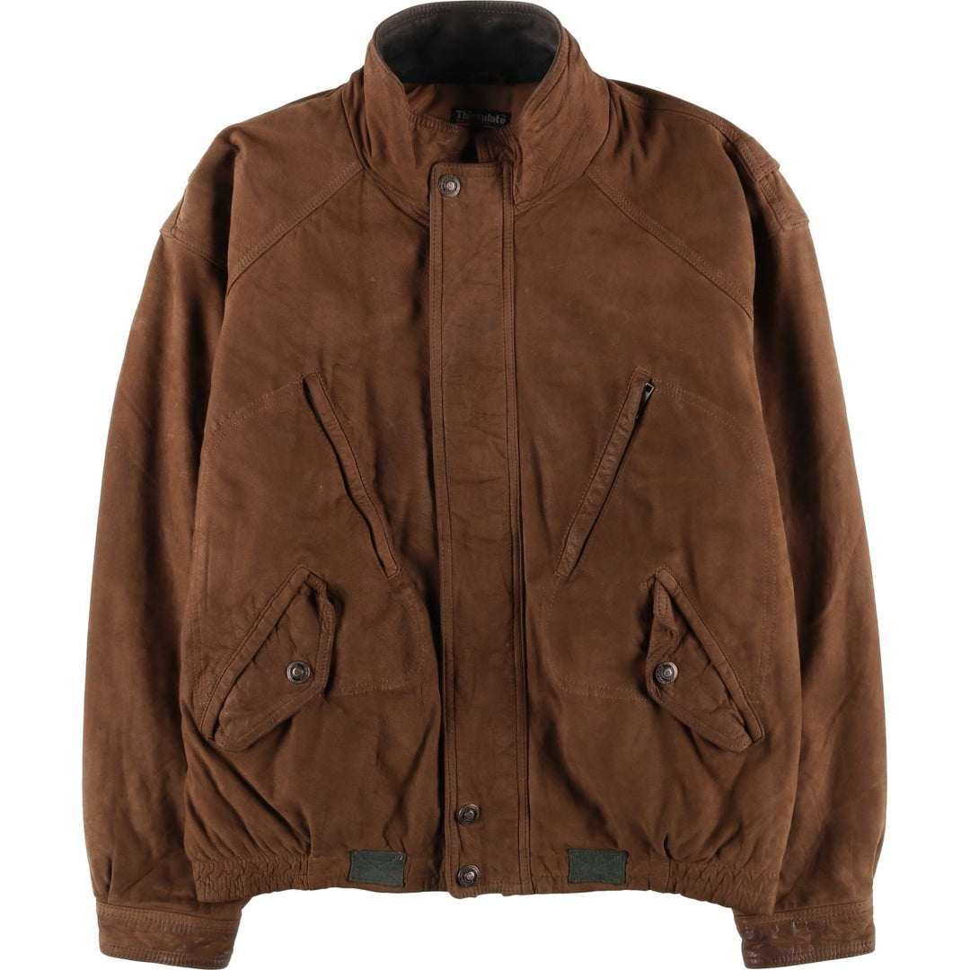 1990'S Vintage Wilson's Adventure Bound Padded Leather Blouson, Men's Size L genuine leather brown type Vintage Second Hand