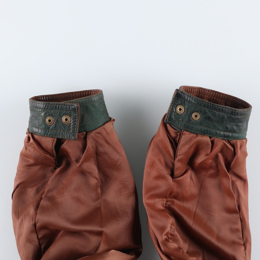 1990'S Vintage Wilson's Adventure Bound Padded Leather Blouson, Men's Size L genuine leather brown type Vintage Second Hand
