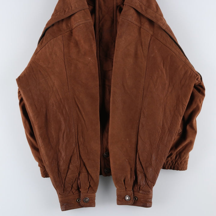 1990'S Vintage Wilson's Adventure Bound Padded Leather Blouson, Men's Size L genuine leather brown type Vintage Second Hand