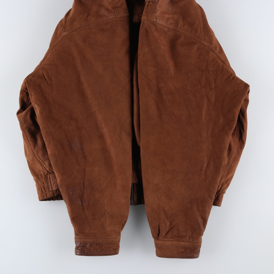 1990'S Vintage Wilson's Adventure Bound Padded Leather Blouson, Men's Size L genuine leather brown type Vintage Second Hand