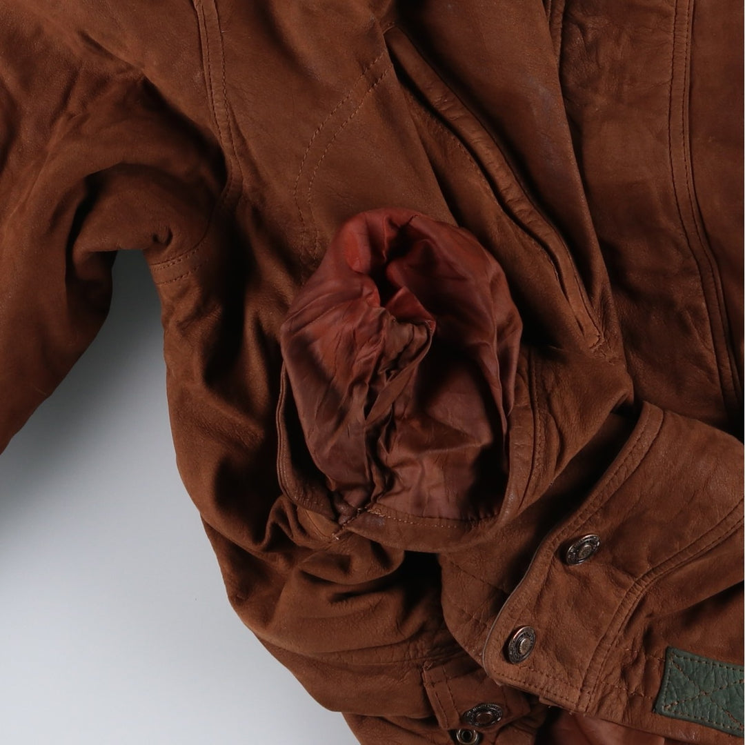 1990'S Vintage Wilson's Adventure Bound Padded Leather Blouson, Men's Size L genuine leather brown type Vintage Second Hand