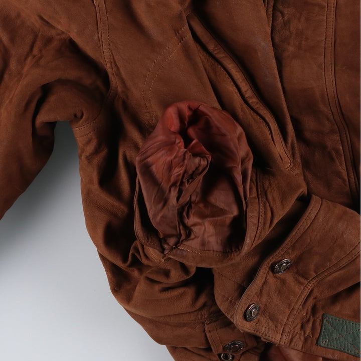 1990'S Vintage Wilson's Adventure Bound Padded Leather Blouson, Men's Size L genuine leather brown type Vintage Second Hand