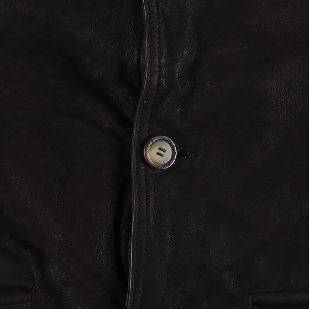 BIKER'S Padded Leather Jacket, Made in France, Men's Size L genuine leather black type Vintage Second Hand