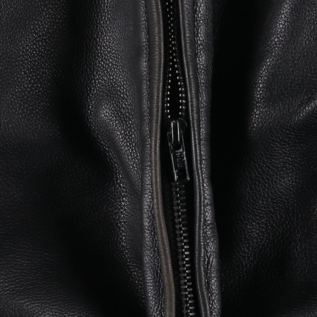 Dockers RECODE Swing Top Padded Leather Blouson, Men's XL Genuine Leather Cowhide black type Vintage Second Hand
