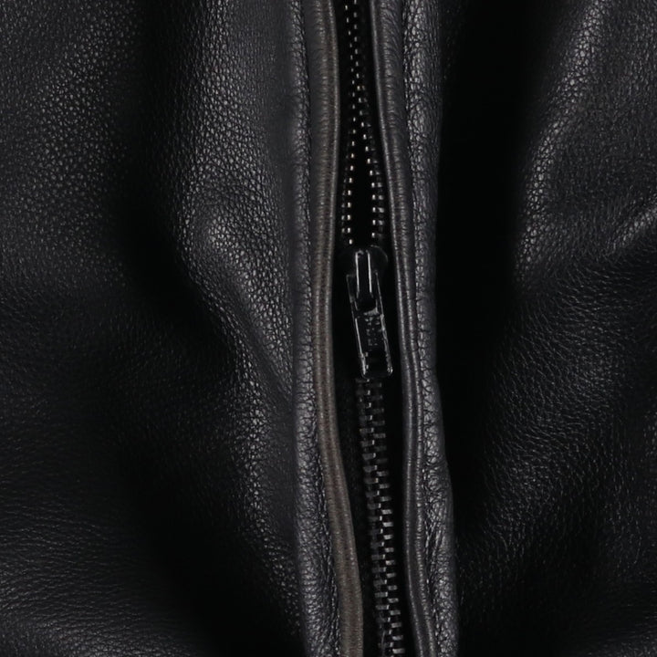 Dockers RECODE Swing Top Padded Leather Blouson, Men's XL Genuine Leather Cowhide black type Vintage Second Hand