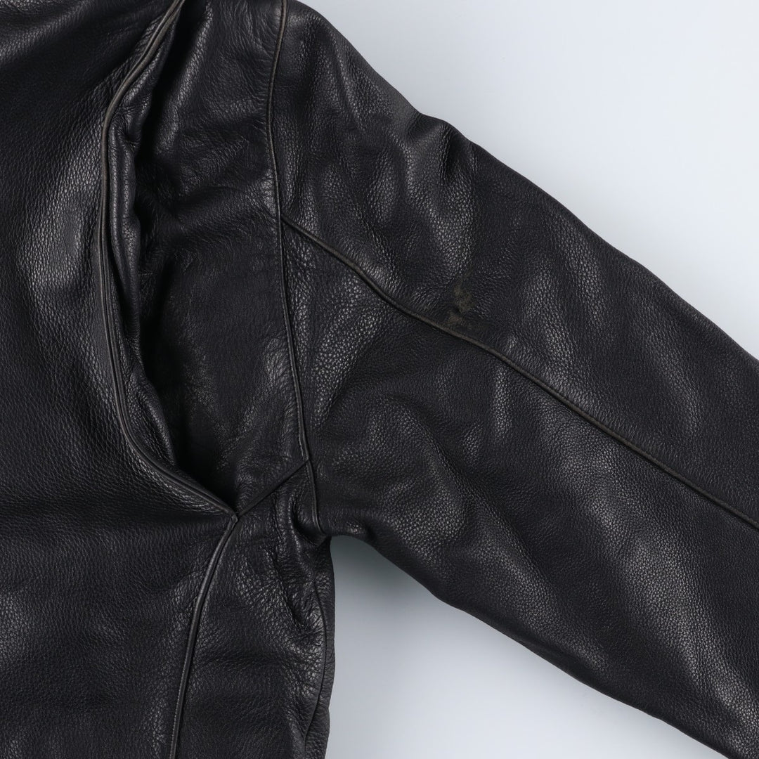 Dockers RECODE Swing Top Padded Leather Blouson, Men's XL Genuine Leather Cowhide black type Vintage Second Hand