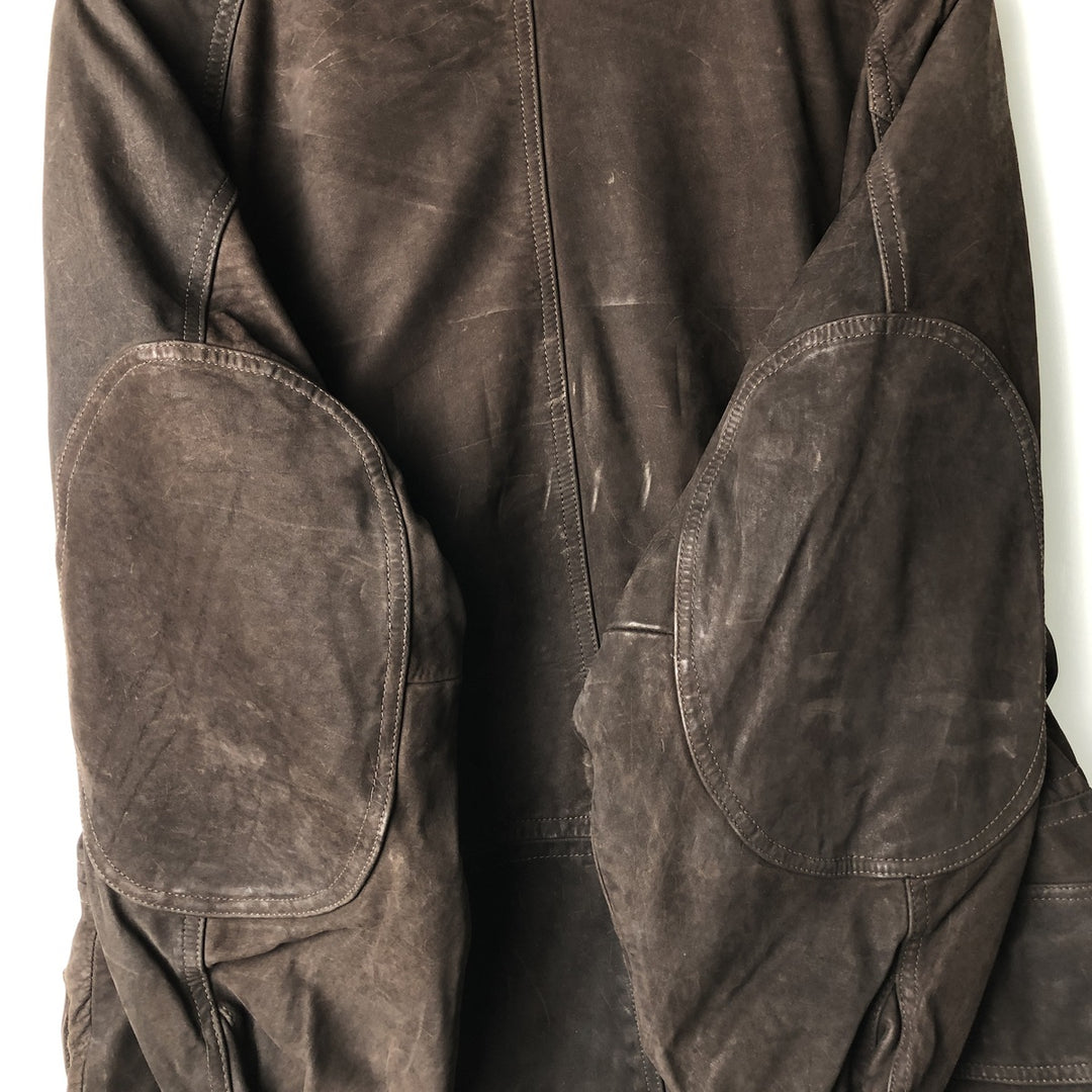 90'S Nautica Leather Jacket, Men's Size XL, Vintage genuine leather brown type Vintage Second Hand